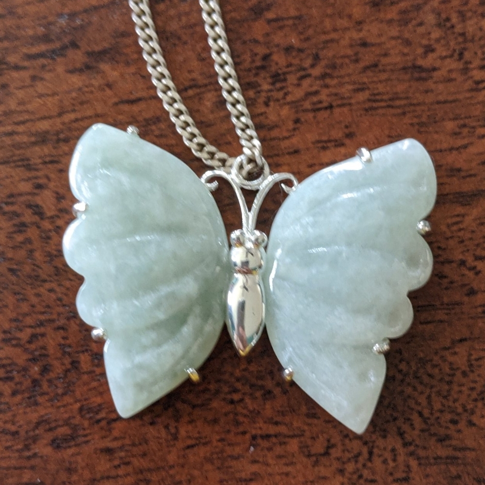 Jade butterfly necklace